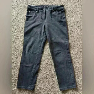 J. MacLaughlin Mid-Rise Straight Leg Black‎ Denim Jeans Size 10 Ankle Length
